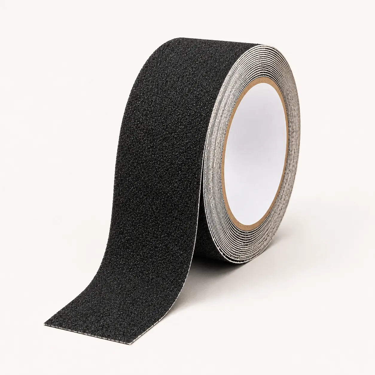 Black anti-slip tape mat by STAALFABRIQ, 5 meters long, designed as a stair safety accessory with textured surface for secure footing.