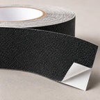 Black antislip tape mat from STAALFABRIQ, 5 meters, designed for stairs, with textured surface for added grip and safety.