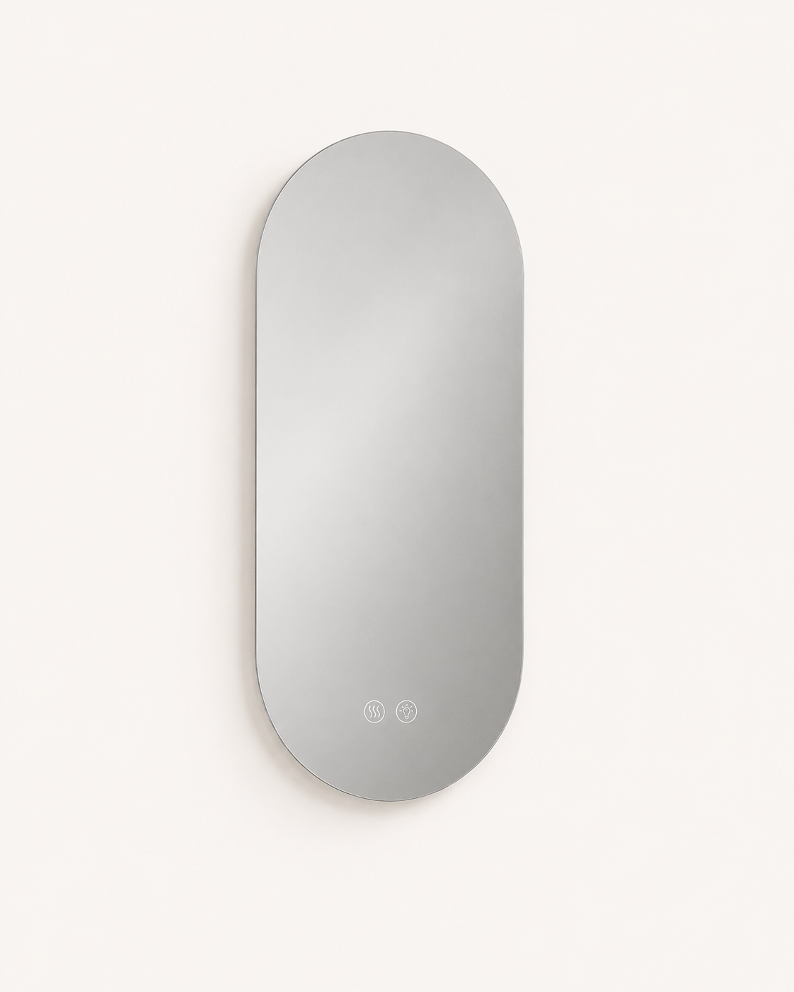 Minimalistische badkamerspiegel met geïntegreerd LED licht