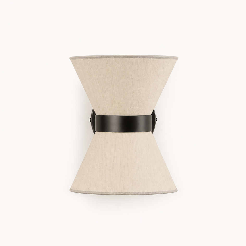 Elegante wandlamp met zwarte metalen details