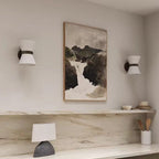 Minimalistische wandlamp gemaakt van wabi-sabi stof. 2