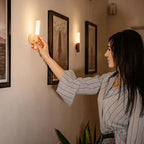 Moderne bewegingssensorlamp LightFlow | LED, warm wit, hout, USB oplaadbaar 5