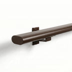 STAALFABRIQ Terra Brown oval seamless stair railing trapleuning with 48x20mm dimensions, showing the bronze-colored finish and smooth design.
