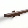 Naadloze stalen trapleuning Terra Brown rechthoek 40x20mm, close-up - Staalfabriq