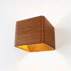 Scandinavische wandlamp met houtlook - Moderne LED-wandlamp, warm wit/wit, aluminium, bedraad, opbouwmontage 0