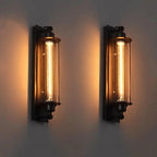 Vintage bar wandlamp - Industriële stijl, E27 LED-lampen, zwart ijzer, omhoog en omlaag gericht licht. 1