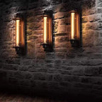 Vintage bar wandlamp - Industriële stijl, E27 LED-lampen, zwart ijzer, omhoog en omlaag gericht licht. 3