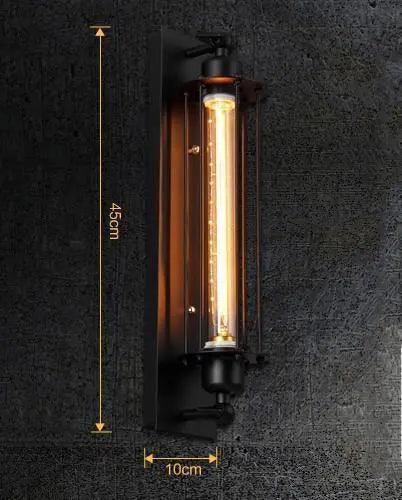 Vintage bar wandlamp - Industriële stijl, E27 LED-lampen, zwart ijzer, omhoog en omlaag gericht licht. 7