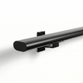 Naadloze stalen trapleuning mat zwart ovaal 48x20mm, productfoto - Staalfabriq