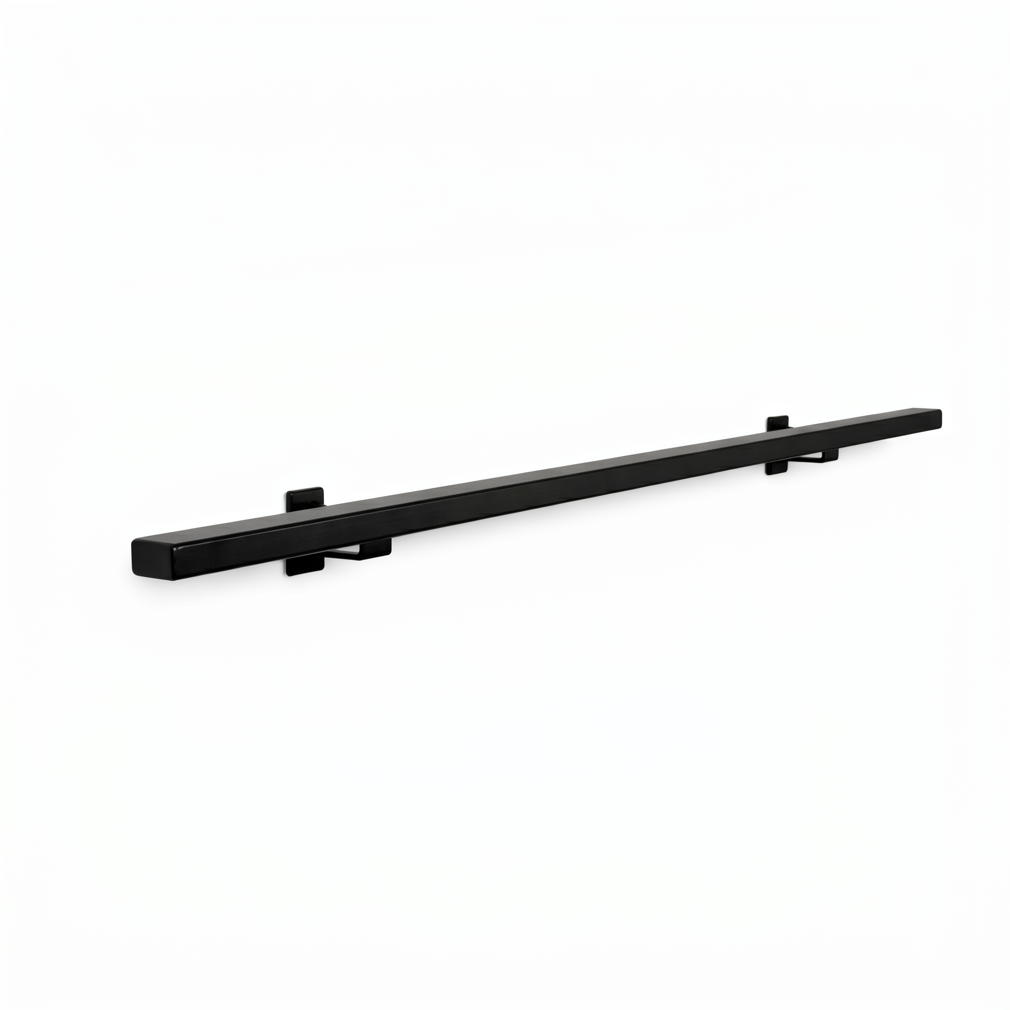 Black rectangular stainless steel handrail with seamless 40x20mm profile, designed by STAALFABRIQ.