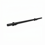 Black round seamless 30mm stainless steel stair railing from STAALFABRIQ, featuring a sleek, modern design.