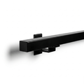 Naadloze stalen trapleuning mat zwart vierkant 30x30mm, productfoto - Staalfabriq