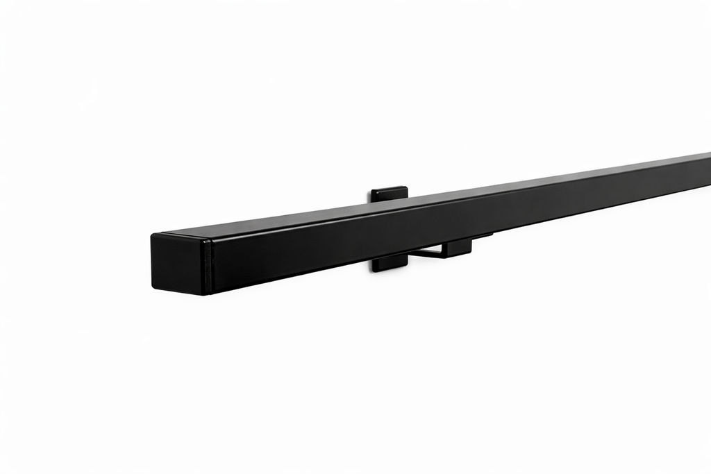 Staalfabriq - Stalen Trapleuning Zwart Vierkant 30x30mm - inclusief Steunen / Leuninghouders