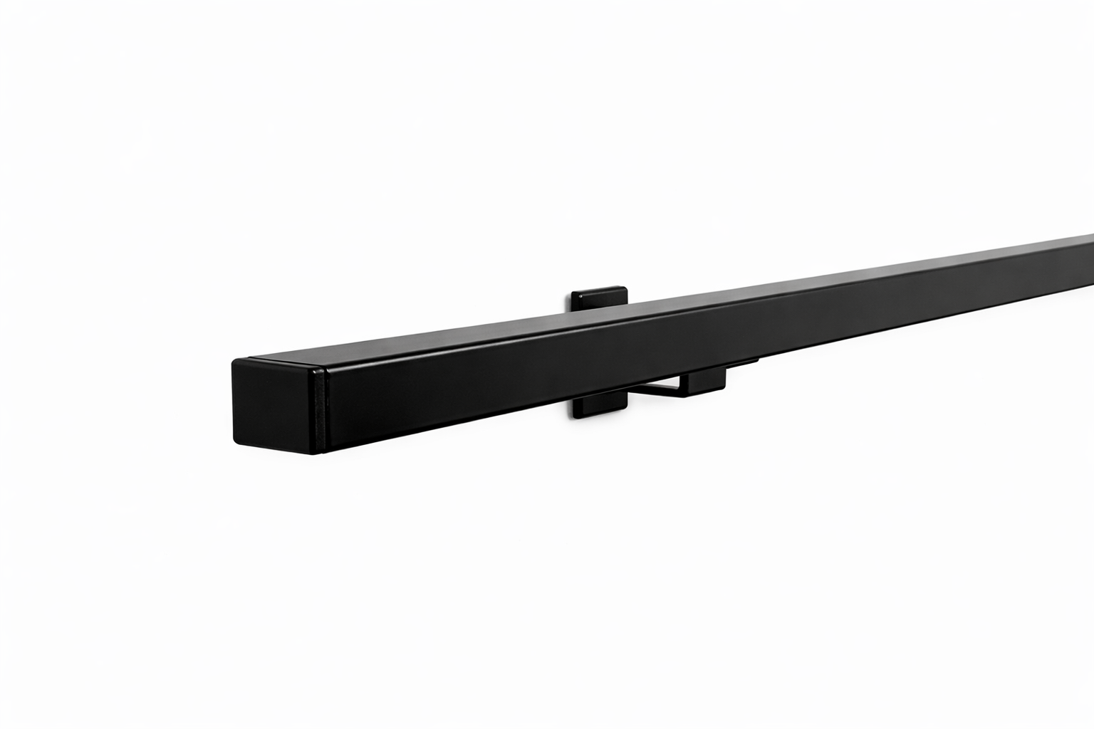 Staalfabriq - Stalen Trapleuning Zwart Vierkant 30x30mm - inclusief Steunen / Leuninghouders