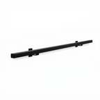 Black seamless square steel handrail with 30x30mm profile from STAALFABRIQ, shown in a close-up view.